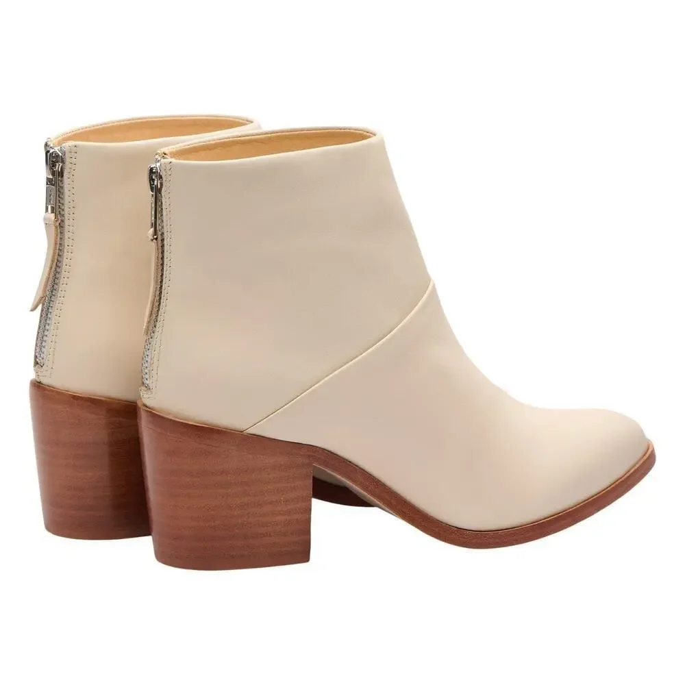 NEW Nisolo Women's 9 Dari Leather Ankle Boots Bootie Bone Cream No Box
